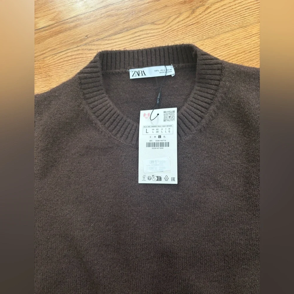 Zara Knit Brown Sweater Vest NWT - Picture 5 of 9